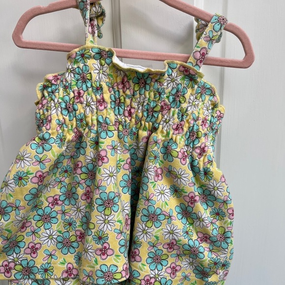 Absorba 24M Yellow, Blue, Pink and White Floral Spaghetti Strap Onesie Top - Picture 3 of 4